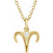Ladies Natural Diamond Aries Zodiac Necklace (I1, G-H) — 14K Yellow Gold