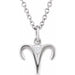 Ladies Natural Diamond Aries Zodiac Necklace (I1, G-H) — Sterling Silver