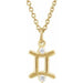 Ladies Natural Diamond Gemini Zodiac Necklace (I1, G-H) — 14K Yellow Gold