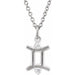 Ladies Natural Diamond Gemini Zodiac Necklace (I1, G-H) — Sterling Silver