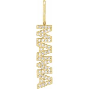 Ladies Natural Diamond Mama Charm/Pendant (I1, G-H) — 14K Yellow Gold