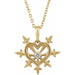 Ladies Natural Diamond Heart Daggers Necklace (I1, G-H) — 14K Yellow Gold