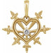 Ladies Natural Diamond Heart Daggers Pendant (I1, G-H) — 14K Yellow Gold