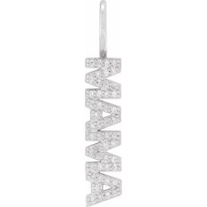Ladies Natural Diamond Mama Charm/Pendant (I1, G-H) — 14K White Gold