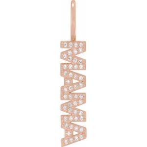 Ladies Natural Diamond Mama Charm/Pendant (I1, G-H) — 14K Rose Gold