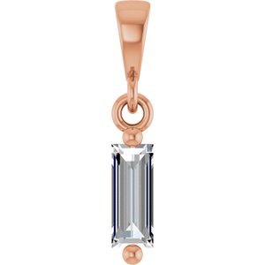 Ladies Natural Diamond Solitaire Pendant (Vs, G-H) — 14K Rose Gold