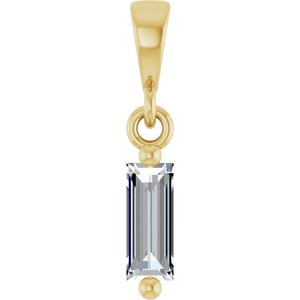 Ladies Natural Diamond Solitaire Pendant (Vs, G-H) — 14K Yellow Gold