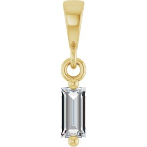 Ladies Natural Diamond Solitaire Pendant (Si2-Si3, G-H) — 14K Yellow Gold