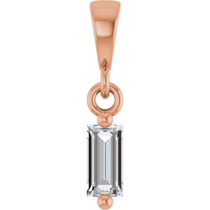 Ladies Natural Diamond Solitaire Pendant (Si2-Si3, G-H) — 14K Rose Gold