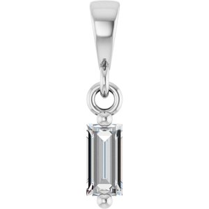 Ladies Natural Diamond Solitaire Pendant (Si2-Si3, G-H) — Sterling Silver