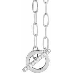 Ladies Natural Diamond Toggle Necklace (I1, G-H) — Sterling Silver