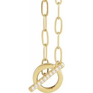 Ladies Natural Diamond Toggle Necklace (I1, G-H) — 14K Yellow Gold
