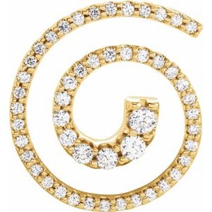 Ladies Natural Diamond Journey Spiral Pendant — 18K Yellow Gold