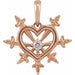 Ladies Natural Diamond Heart Daggers Pendant (I1, G-H) — 14K Rose Gold