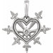Ladies Natural Diamond Heart Daggers Pendant (I1, G-H) — 14K White Gold