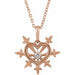 Ladies Natural Diamond Heart Daggers Necklace (I1, G-H) — 14K Rose Gold