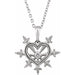 Ladies Natural Diamond Heart Daggers Necklace (Si2-Si3, G-H) — Platinum