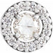 Ladies Rose-Cut Natural Diamond Halo-Style Pendant (Vs/Si1, I1, Ghi, G-H) — 14K White Gold