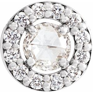 Ladies Rose-Cut Natural Diamond Halo-Style Pendant (Vs/Si1, Si2-Si3, Ghi, G-H) — Platinum