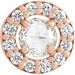 Ladies Rose-Cut Natural Diamond Halo-Style Pendant (Vs/Si1, I1, Ghi, G-H) — 14K Rose Gold