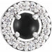 Ladies Cabochon Natural Black Onyx Natural Diamond Halo-Style Pendant (Si2-Si3, G-H) — Platinum
