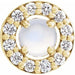 Ladies Cabochon Natural Rainbow Moonstone Natural Diamond Halo-Style Pendant (I1, G-H) — 14K Yellow Gold