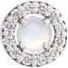 Ladies Cabochon Natural Rainbow Moonstone Natural Diamond Halo-Style Pendant (I1, G-H) — Sterling Silver