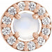 Ladies Cabochon Natural Rainbow Moonstone Natural Diamond Halo-Style Pendant (I1, G-H) — 14K Rose Gold