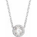 Ladies Rose-Cut Natural Diamond Halo-Style Necklace (Vs/Si1, I1, Ghi, G-H) — Sterling Silver