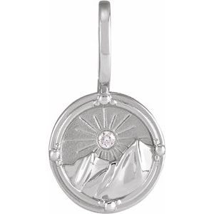 Ladies Natural Diamond Earth Element Charm/Pendant (Si2-Si3, G-H) — Platinum