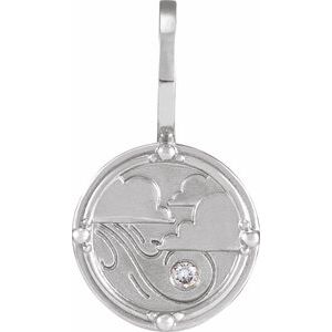 Ladies Natural Diamond Air Element Charm/Pendant (I1, G-H) — Sterling Silver