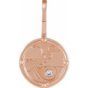 Ladies Natural Diamond Air Element Charm/Pendant (I1, G-H) — 14K Rose Gold