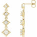 Ladies Natural Diamond Journey Earrings — 14K Yellow Gold