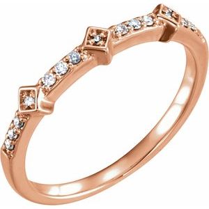 Ladies Natural Diamond Stackable Ring (I1, H+) — 14K Rose Gold