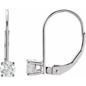 Ladies Natural Diamond Earrings — 14K White Gold