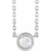 Ladies Rose-Cut Natural Diamond Bezel-Set Necklace (Vs/Si1, Ghi) — 14K White Gold