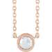 Ladies Rose-Cut Natural Diamond Bezel-Set Necklace (Vs/Si1, Ghi) — 14K Rose Gold