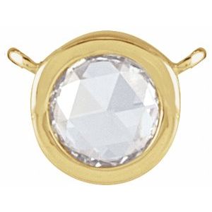 Ladies Rose-Cut Natural Diamond Bezel-Set Necklace Center (Vs/Si1, Ghi) — 14K Yellow Gold