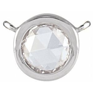 Ladies Rose-Cut Natural Diamond Bezel-Set Necklace Center (Vs/Si1, Ghi) — 14K White Gold
