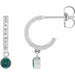 Ladies Natural Alexandrite Natural Diamond French-Set 16.1 mm Hoop Earrings (Si2-Si3, G-H) — Platinum