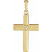 Ladies Natural Diamond Engravable Cross Pendant (I1, G-H) — 14K Yellow Gold