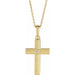 Ladies Natural Diamond Engravable Cross Necklace (I1, G-H) — 14K Yellow Gold