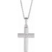 Ladies Natural Diamond Engravable Cross Necklace (Si2-Si3, G-H) — Platinum