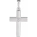 Ladies Natural Diamond Engravable Cross Pendant (Si2-Si3, G-H) — Platinum