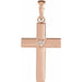 Ladies Natural Diamond Engravable Cross Pendant (I1, G-H) — 14K Rose Gold
