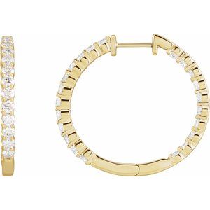 Lab-Grown Diamond Inside-Outside Hoop Earrings - Style 653631