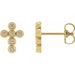 Ladies Natural Diamond Cross Earrings — 14K Yellow Gold