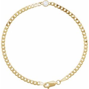 Ladies Natural Diamond Link Bracelet (I1, G-H) — 14K Yellow Gold