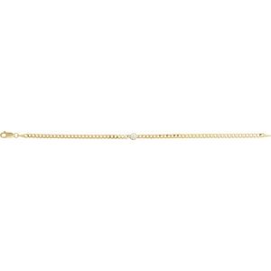 Lab-Grown Diamond Bezel-Set Solitaire Curb Link Bracelet