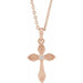 Ladies Natural Diamond Cross Necklace (I1, G-H) — 14K Rose Gold